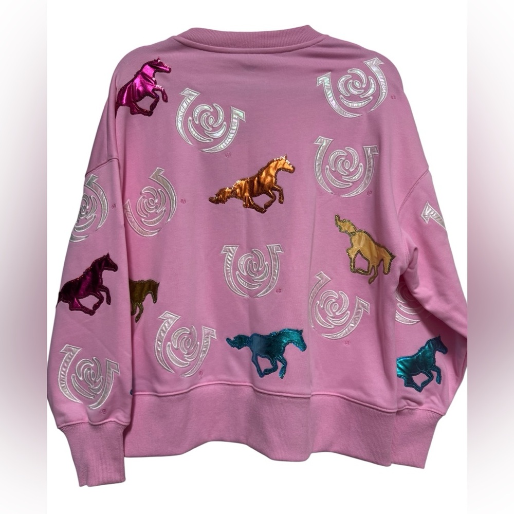 Brianna Cannon Pink Kentucky Derby Sweatshirt size Small NWT - Picture 2 of 5